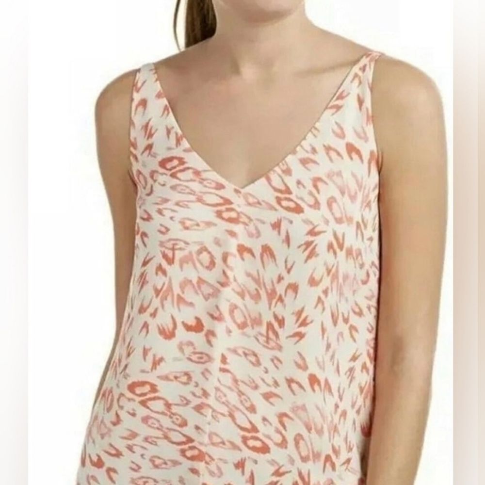 🔺️NWT Cabi Red & Cream Animal Print Sleeveless Top Small